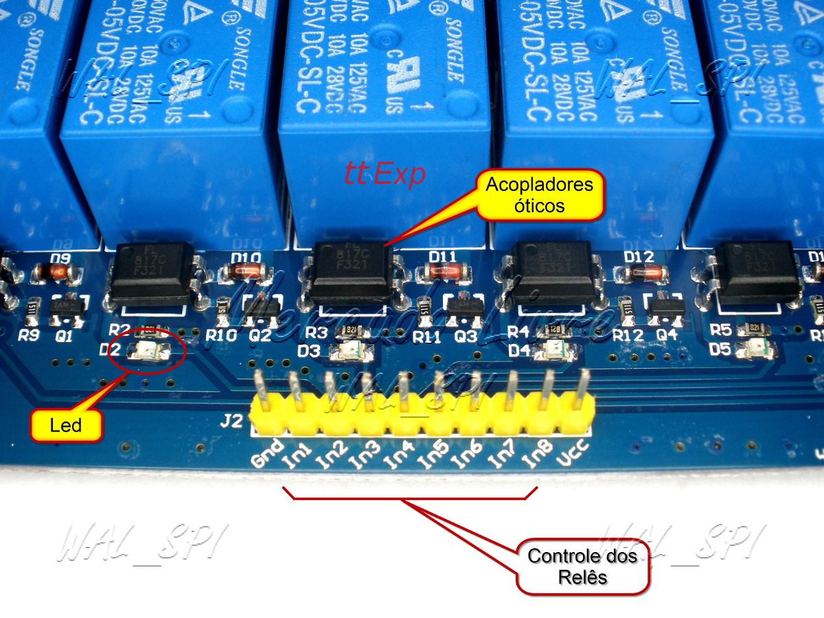 Modulo Relé 8 Canais 5v (F.039 ) - Arduino e Eletrônica